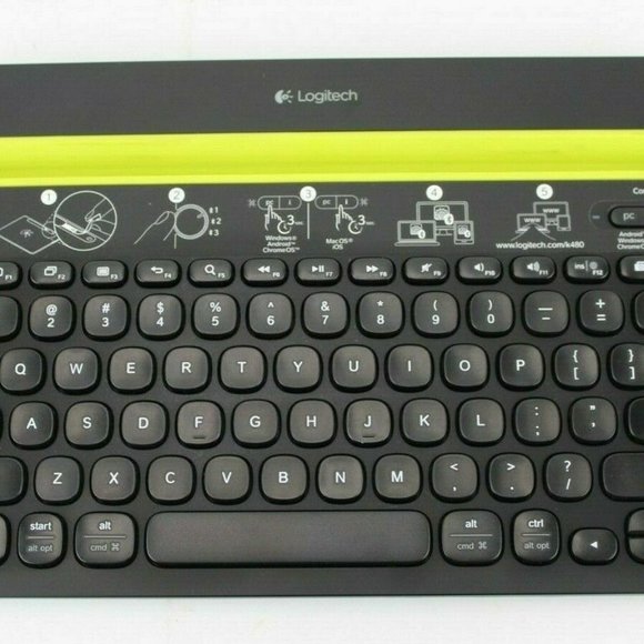 Logitech K480 920-006342 Black Bluetooth Wireless Mini Multi-Device Keyboard - Picture 1 of 8
